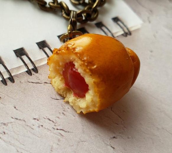 くるくるチョココロネ♡パンのバッグチャーム  1A-028 バターロール フェイクフード　スイーツデコ ミニチュアフード 5枚目の画像