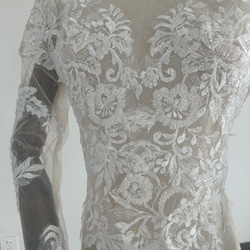 ウエディングドレス トップスのみ 3D立体レース刺繍 ボレロ 七分袖丈 花嫁/ウェディングドレ 4枚目の画像
