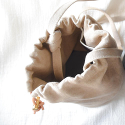【受注制作】Linen pochette　リネン巾着型ポシェット　 14枚目の画像