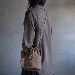 【受注制作】Linen pochette　リネン巾着型ポシェット　 9枚目の画像