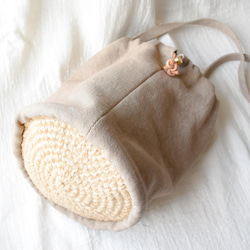 【受注制作】Linen pochette　リネン巾着型ポシェット　 15枚目の画像