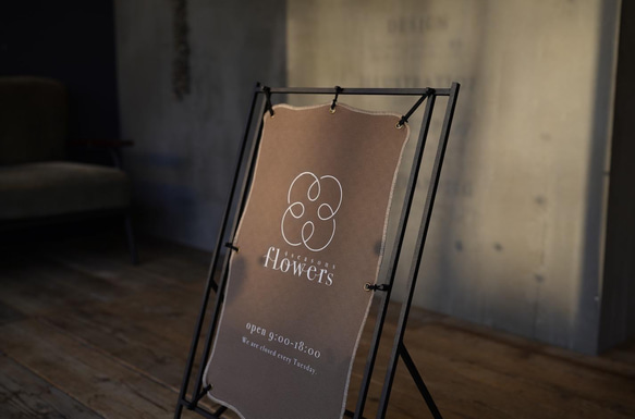 アイアンとキャンバス(帆布)の立て看板 帆布 ＃インテリア ＃アイアン