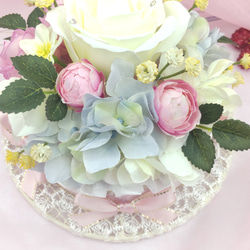 結婚祝いにフラワーケーキ♡アーティシャルフラワー　バラ　ベビーピンク　お呼ばれ　贈答品　おしゃれ　ウェディング　上品　 12枚目の画像