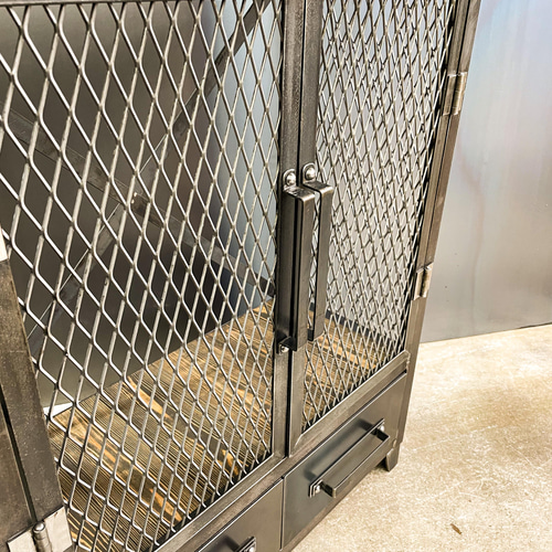 アイアンキャビネット　アイアンシェルフ　アイアンラック　インダストリアル アイアンキャビネットB［ver.網］アイアン家具 ラック シェルフ