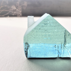 ガラスの家　置物　インテリア　プラチナベース青泡　 1枚目の画像