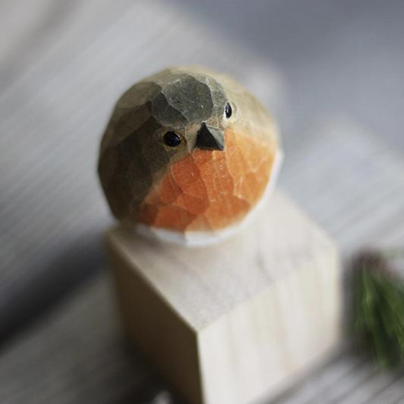 【受注制作】鳥好きさんへのプレゼント 置物 木彫り 文鳥 天然木 彫刻 5枚目の画像