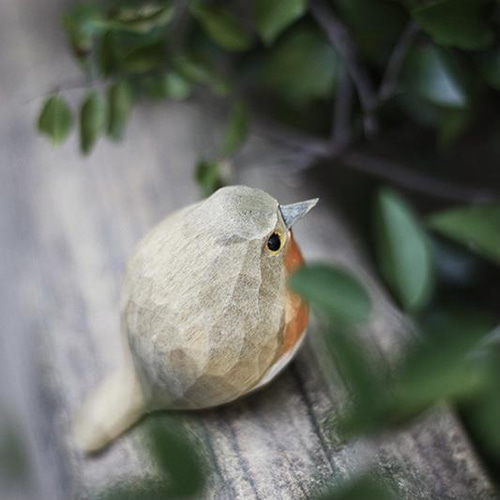 受注制作】鳥好きさんへのプレゼント 置物 木彫り 文鳥 天然木 彫刻