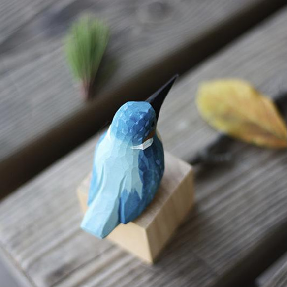 【受注制作】鳥好きさんへのプレゼント 置物 木彫り 文鳥 天然木 彫刻 4枚目の画像