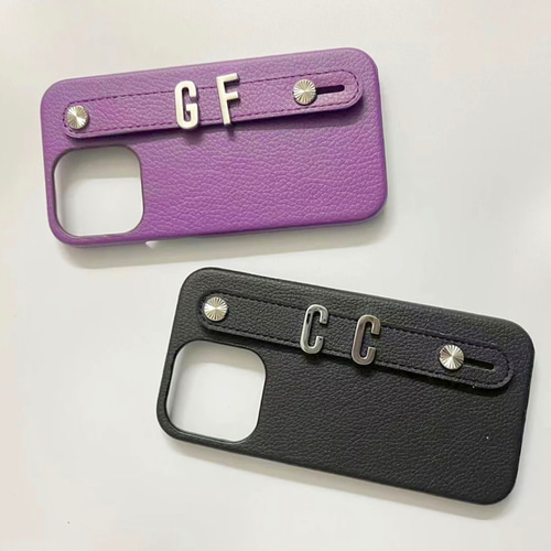 オリジナルケース オーダーメイドカバー スマホケース  iPhoneケース 立てかけOK♡【シルバー】名入れオーダーメイドiPhone ケース