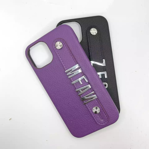 立てかけOK♡【シルバー】名入れオーダーメイドiPhone ケース