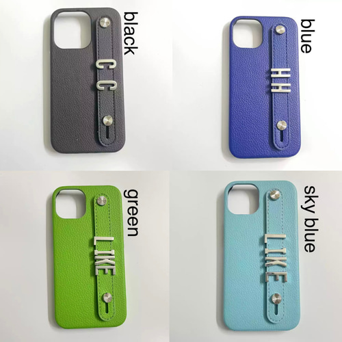 立てかけOK♡【シルバー】名入れオーダーメイドiPhone ケース