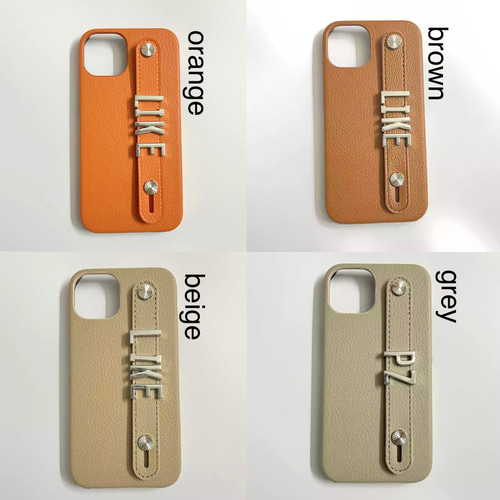 オリジナルケース オーダーメイドカバー スマホケース  iPhoneケース 立てかけOK♡【シルバー】名入れオーダーメイドiPhone ケース