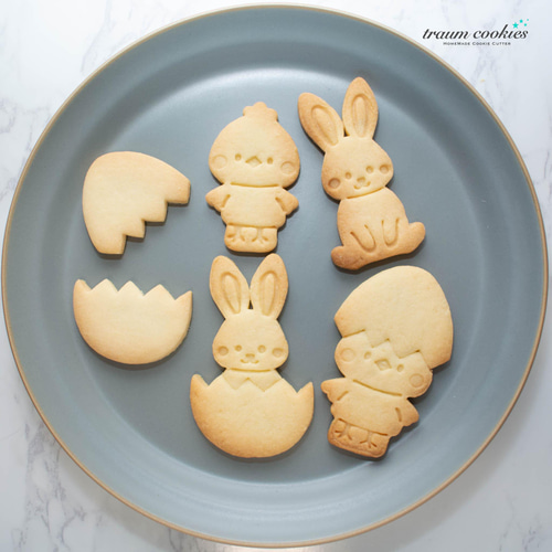イースター ウサギとヒヨコと割れたタマゴのクッキー型3種セット