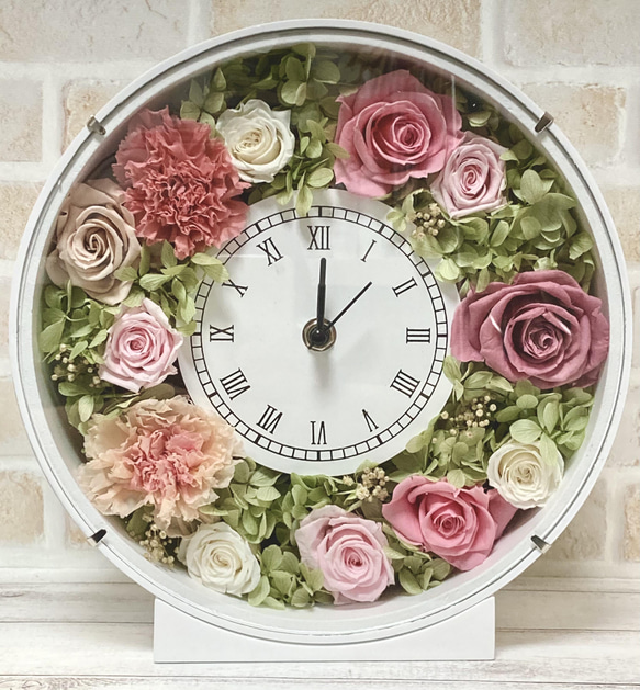 【受注製作】花時計　お好みのフレームカラー、花材でお作りします【Creema限定】 4枚目の画像