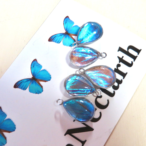 モルフォ蝶の羽根のティアドロップチョーカー チョーカー