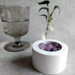 天然石のアロマディフューザー ■ アロマストーンポット ■ アメジスト　2タイプ 5枚目の画像