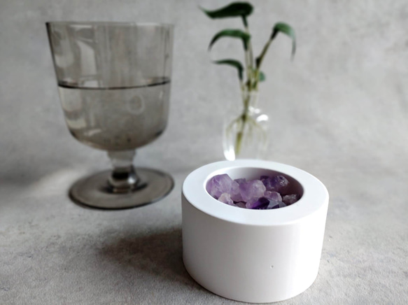 天然石のアロマディフューザー ■ アロマストーンポット ■ アメジスト　2タイプ 5枚目の画像