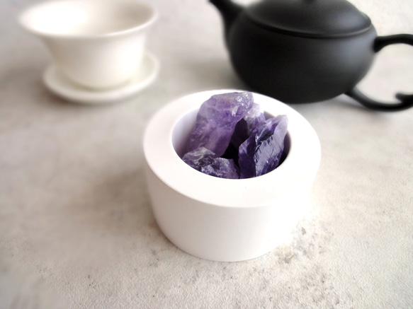 天然石のアロマディフューザー ■ アロマストーンポット ■ アメジスト　2タイプ 1枚目の画像