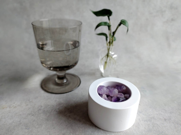 天然石のアロマディフューザー ■ アロマストーンポット ■ アメジスト　2タイプ 7枚目の画像