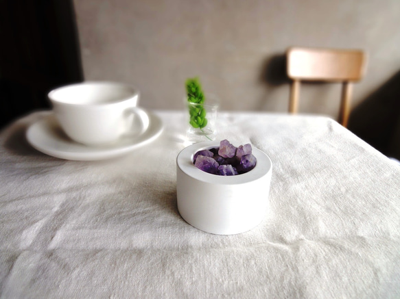 天然石のアロマディフューザー ■ アロマストーンポット ■ アメジスト　2タイプ 4枚目の画像