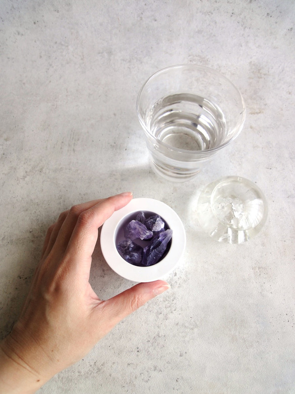 天然石のアロマディフューザー ■ アロマストーンポット ■ アメジスト　2タイプ 9枚目の画像