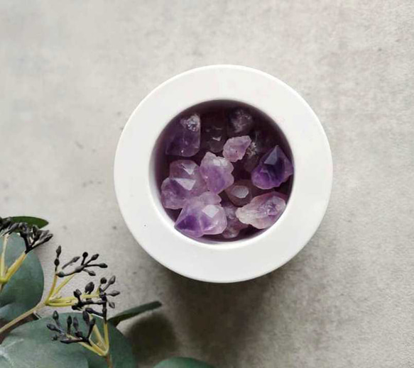 天然石のアロマディフューザー ■ アロマストーンポット ■ アメジスト　2タイプ 6枚目の画像
