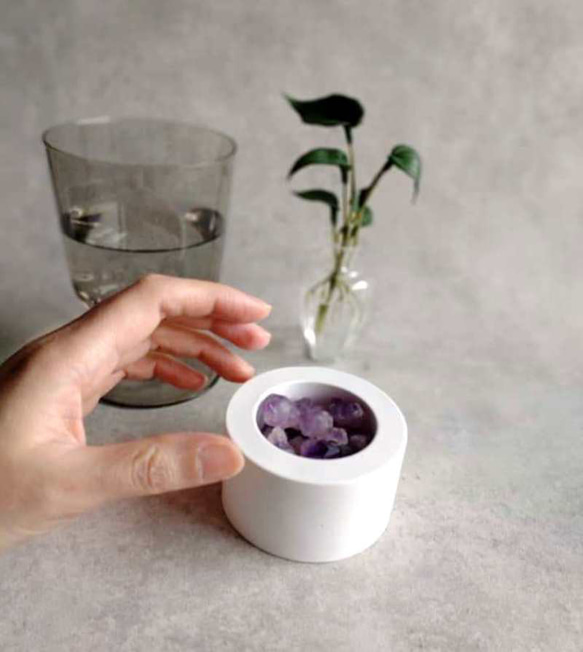 天然石のアロマディフューザー ■ アロマストーンポット ■ アメジスト　2タイプ 8枚目の画像