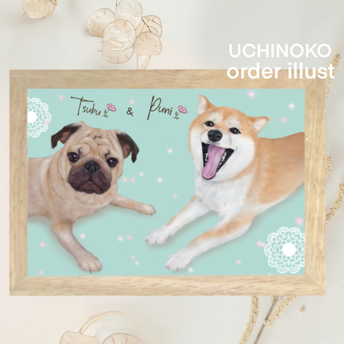 ペット似顔絵 オーダーメイド イラスト 犬 猫 お描きします 2L ペット似顔絵 オーダーメイド イラスト 犬 猫 お描きします 2L