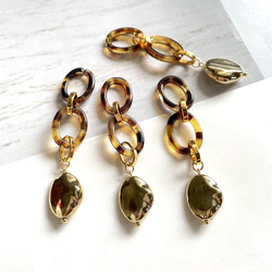 4pcs★chain charm・amber gold（チェーンチャーム） 1枚目の画像