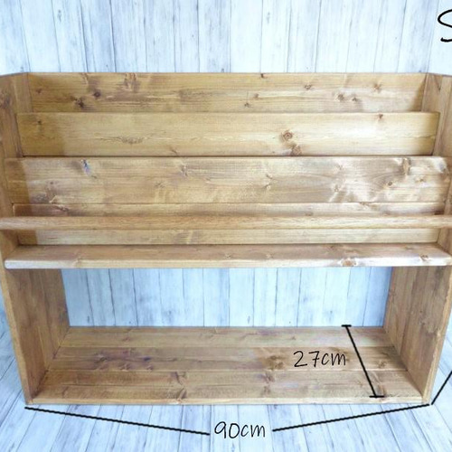 ハンドメイド 雑誌＆絵本ラック 特大サイズ (チーク色)