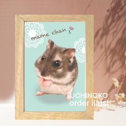 ペット似顔絵　オーダーメイド　イラスト　犬　猫　うさぎ　うちの子　お描きします　２Lサイズ　UCHINOKO 12枚目の画像