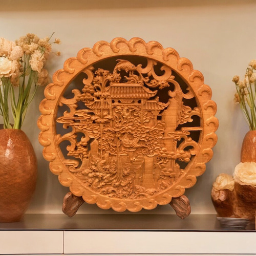 鯉が導く成功の奇跡』鯉登竜門Ⅱ 26.5cm（登竜門・滝登り) 参次元彫刻