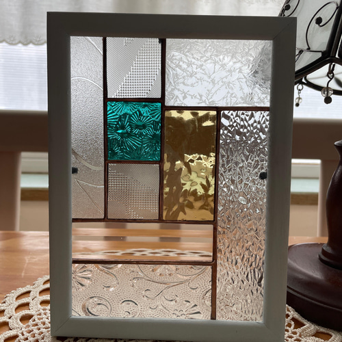 ステンドグラス　パネル　昭和レトロ　クリア ステンドグラス パネル 昭和レトロ クリア その他インテリア雑貨