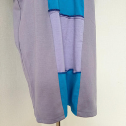 ⚡️Remake⚡️青×紫プリントノースリーブワンピース#2203-16 4枚目の画像