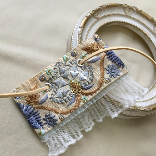 インド刺繍 リボン ポニーフック ラップリボン リボンラップ 2種類の