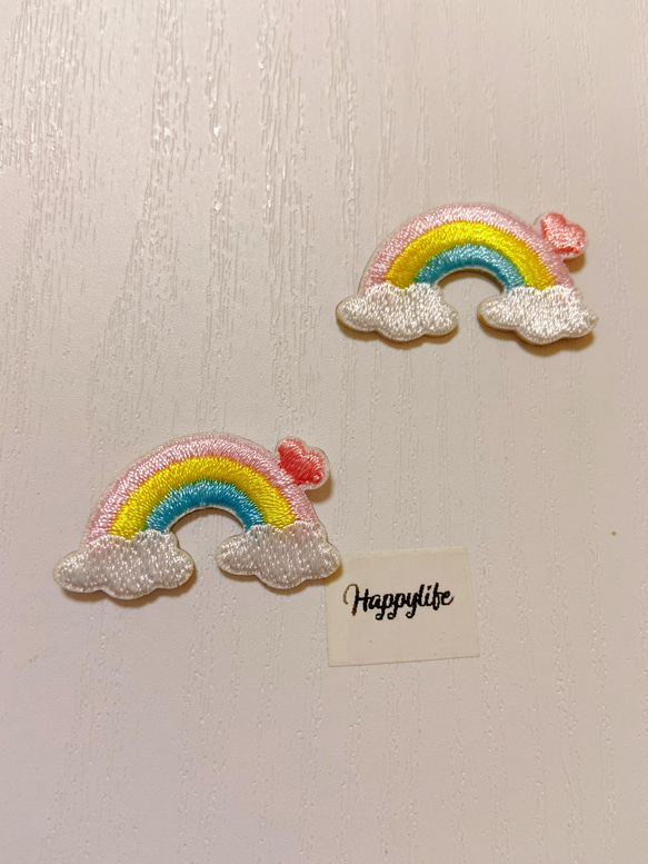 最も信頼できる 2枚入 可愛い虹 シールワッペン アイロンワッペン刺繍ワッペン ヘアアレンジ