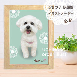 ペット似顔絵　イラスト　オーダーメイド　インコ　ウサギ　ハムスター　犬　猫　UCHINOKO 1枚目の画像