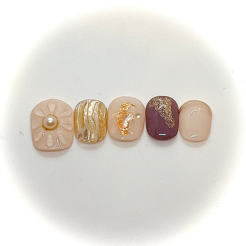 【サイズオーダー用】ぷっくりフラワーネイルチップ 　ネイルチップ オーダー】ぷっくりフラワー ネイルチップ ネイルチップ（つけ爪