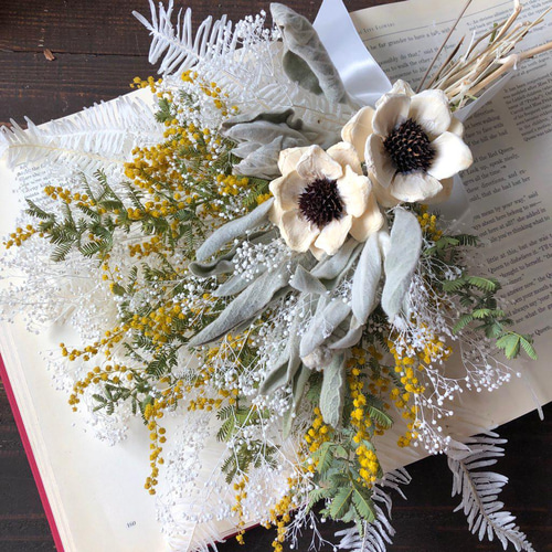 Natural＊ミモザとネイティブスワッグ☆ドライフラワースワッグ♡