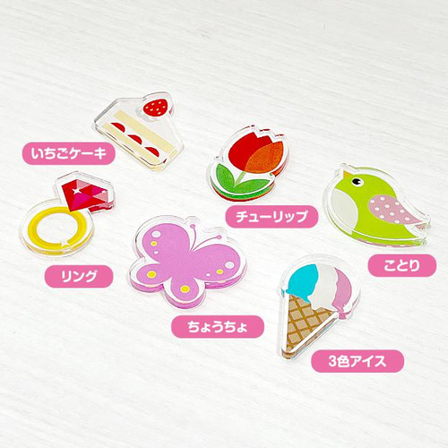 名札クリップ いちご くすみピンク