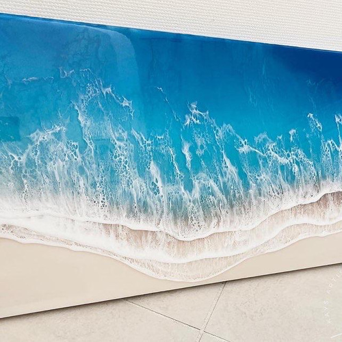 オーシャンレジン壁掛けボード 大きいサイズ アート作品ハンドメイド