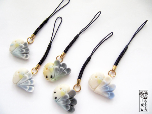 【オーダー】セキセイインコの根付【和菓子風】 5枚目の画像