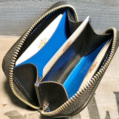 【オーダー品】 本革 レザー ミニ財布 コインケース L字ファスナー コインケース ミニ財布 サドルレザー メンズ