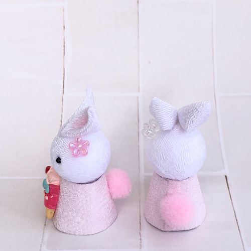 いちご イチゴ うさぎ バスケット 春のインテリア つまみ細工 4月 5