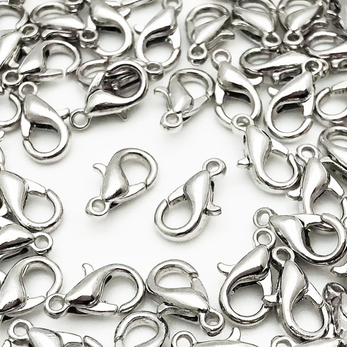 カニカン シルバー 10mm 100個 金具 留め具 アクセサリー ストラップ