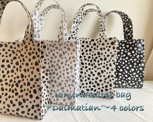 ラミネート ダルメシアン トートバッグ 4colors トートバッグ