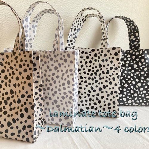 ラミネート ダルメシアン トートバッグ 4colors トートバッグ