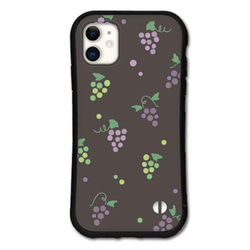 スマホケース iPhone15 14 13 pro mini se iface型 カバー 北欧 ぶどう 果物 送料無料 4枚目の画像