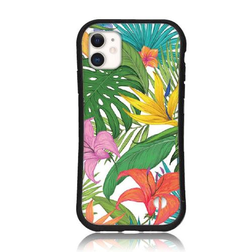 ボタニカル スマホケース iPhone16 15 14 pro mini iface型 グリップ