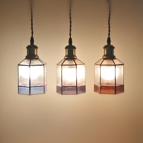 レトロ ステンドグラス ペンダントライト 照明 LED 一点
